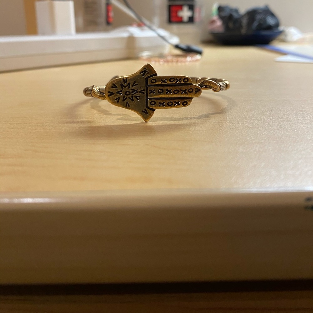 Alex and Ani Hamsa gold colored bangle